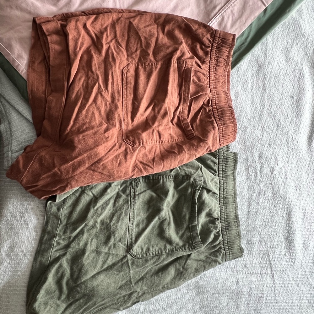 Old Navy High Waist Green and Brown Shorts